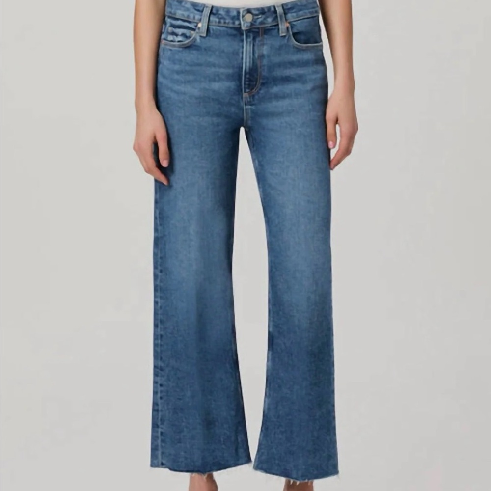 PAIGE LEENAH ankle Medium Blue Flare Jeans